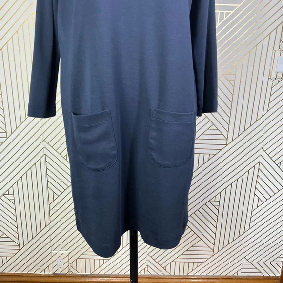 Hobbs London Navy‎ Blue Zip Shoulder Pocket Shift Dress Size US 6 - Picture 4 of 12